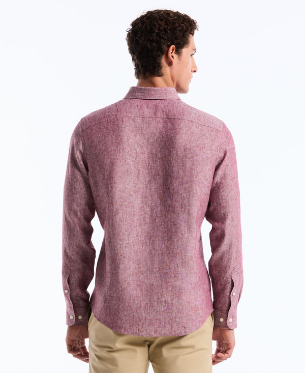 Original Penguin Washed Linen Long Sleeve Shirt