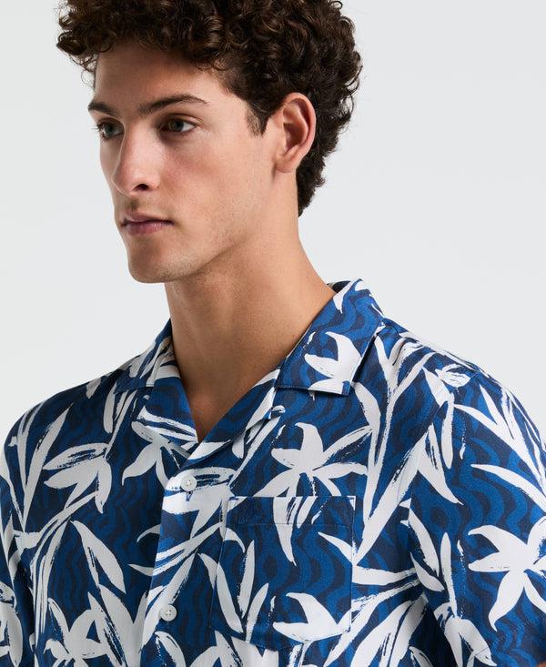 Original Penguin Wave Floral Print Camp Shirt