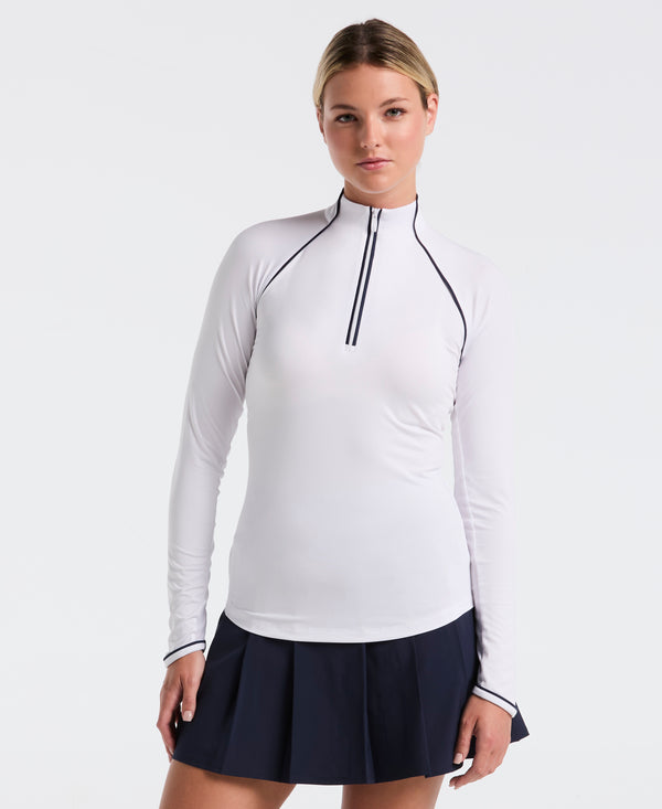 original penguin Women's Quarter Zip Tennis Shirt