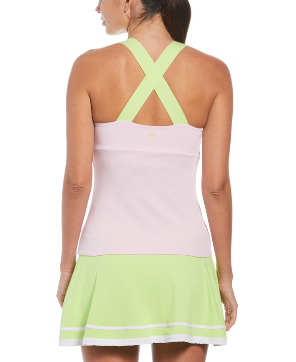 Original Penguin Ribbed Criss Cross Tennis Tank Top