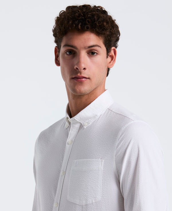Original Penguin Seersucker Solid Long Sleeve Shirt
