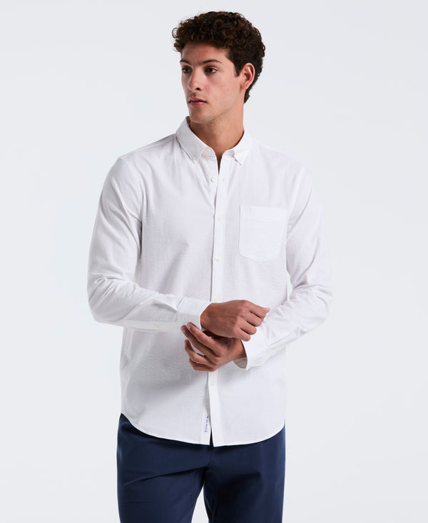 original penguin Seersucker Solid Long Sleeve Shirt