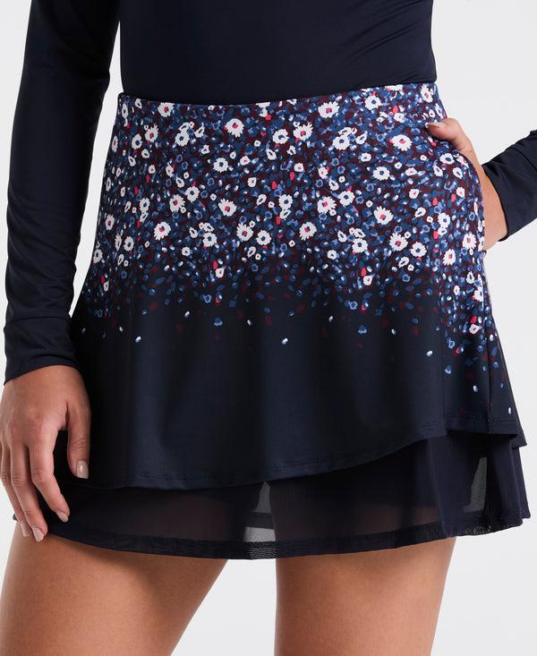 Original Penguin Women's 14" Zen Floral Double Layer Skort