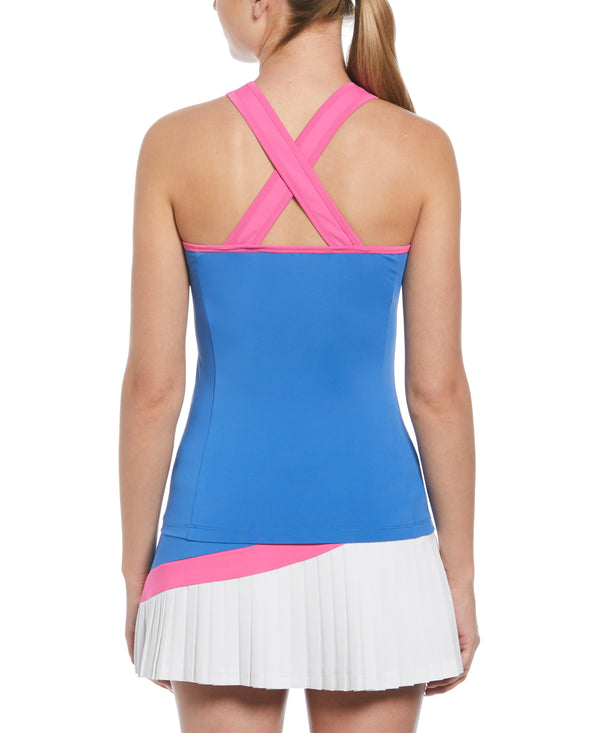Original Penguin Women's Color Block Quarter Zip Tennis Tank Top