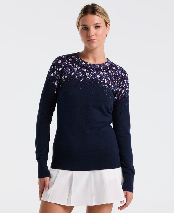 original penguin Women's Engineered Zen Floral Sweater