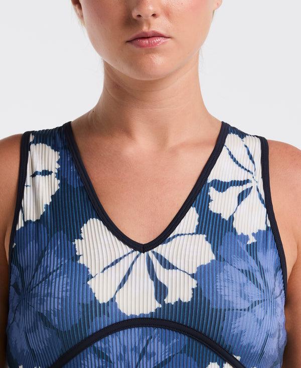 Original Penguin Women's Fuji Floral Ribbed Tennis Tank