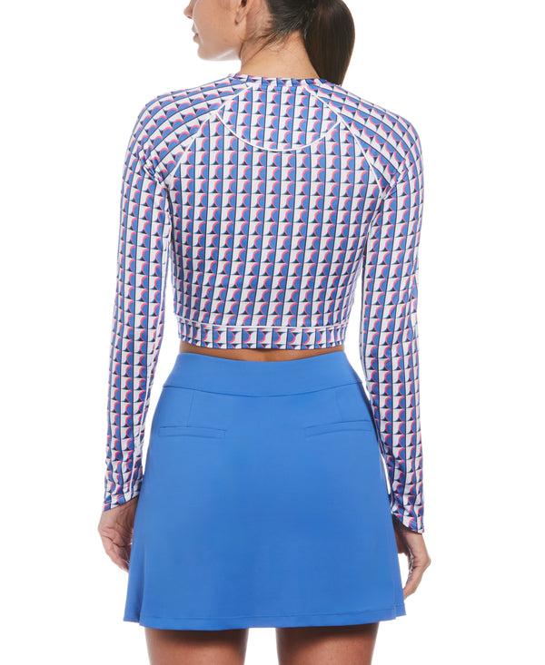 Original Penguin Women's Geometric Print Cropped Tennis Shirt
