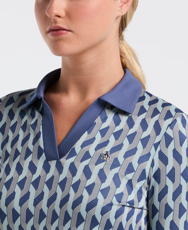 Original Penguin Women's Half Sleeve Geometric Shirt
