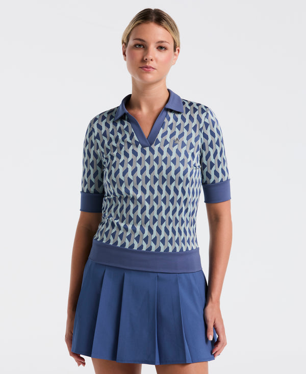 original penguin Women's Half Sleeve Geometric Shirt