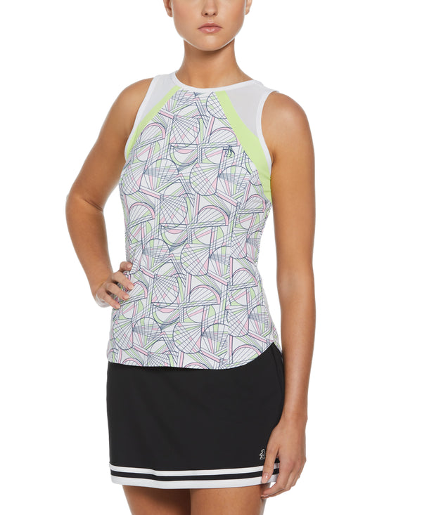 original penguin Women's Mesh Block Tennis Tank Top