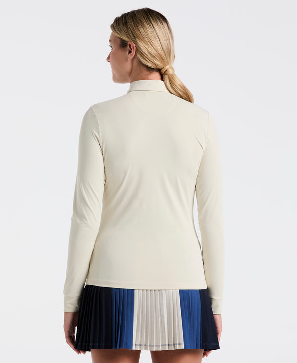 Original Penguin Women's Mesh Yoke Long Sleeve Polo