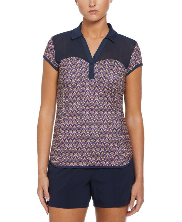 original penguin Women's Sweetheart Floral Print Polo