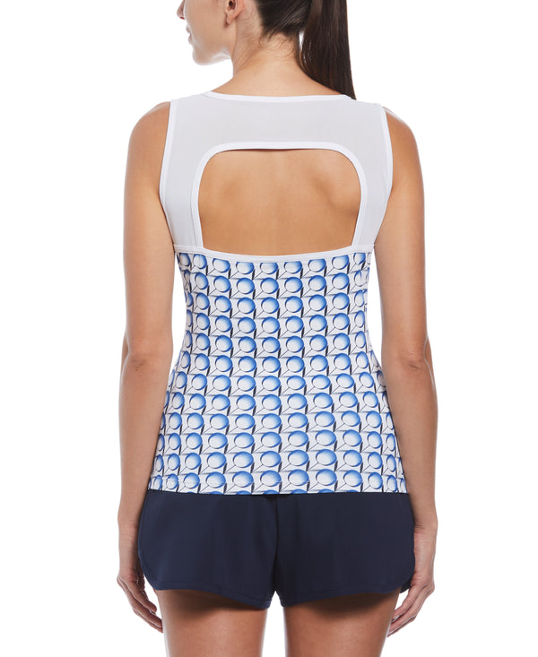 Original Penguin Women's Tennis Print V-Neck Tank Top