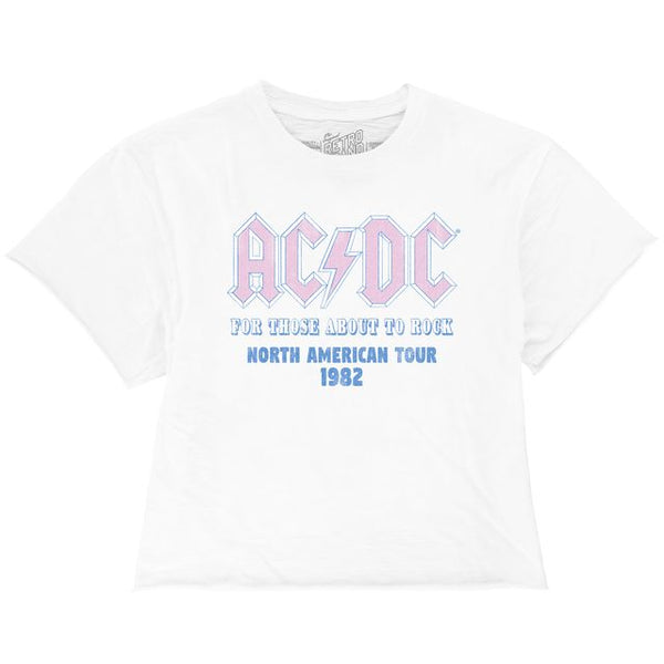 original retro brand AC/DC 100% Cotton Crop Slub Tee