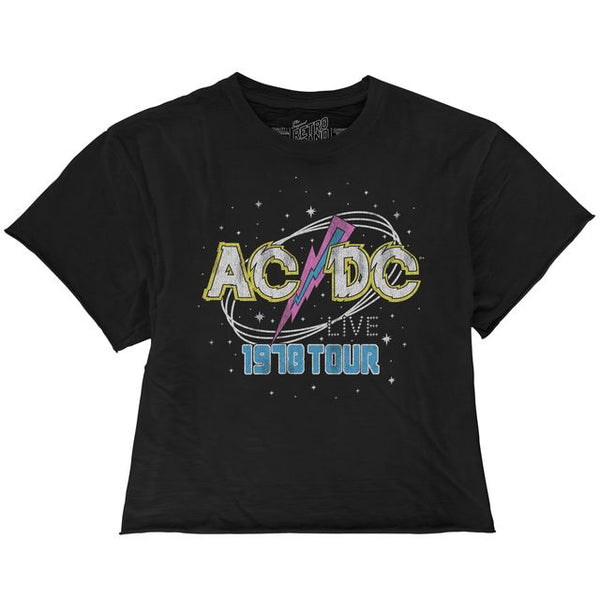 original retro brand AC/DC '78 World Tour 100% Cotton Crop Slub Tee