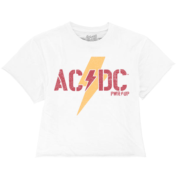 original retro brand AC/DC Power Up 100% Cotton Crop Slub Tee