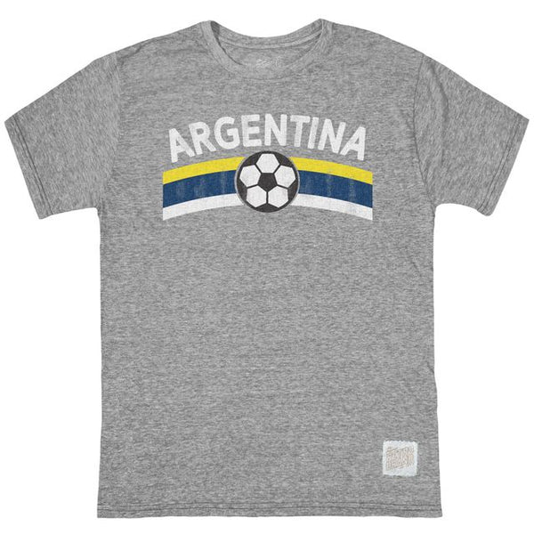 original retro brand Argentina Soccer Tri-blend SS Crew Tee