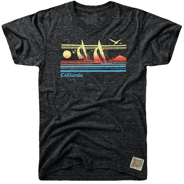 original retro brand California Sailboats Tri-Blend Tee