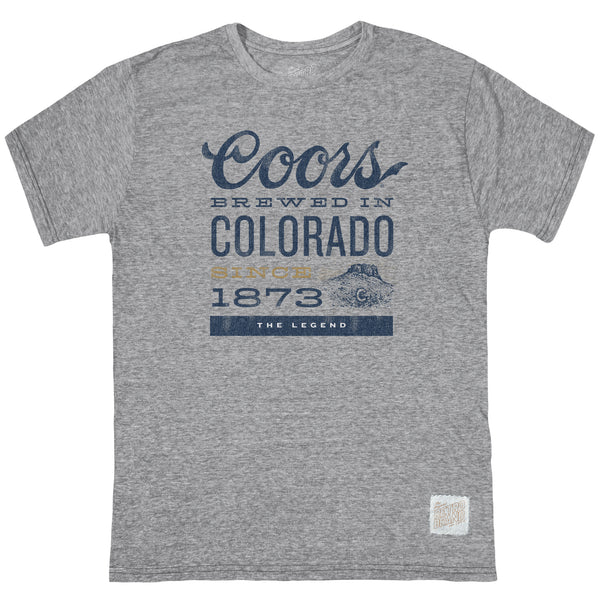 original retro brand Coors Brewed in CO Tri-Blend Tee