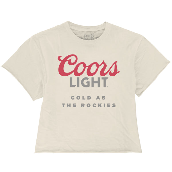 original retro brand Coors Light 100% Cotton Crop Slub Tee