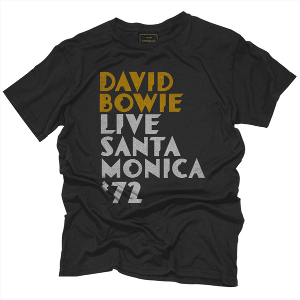 original retro brand David Bowie Live Santa Monica '72 Black Label Tee