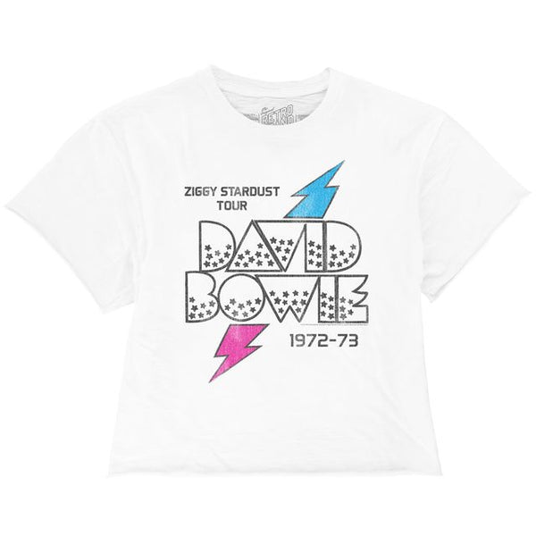 original retro brand David Bowie Ziggy Stardust 100% Cotton Crop Tee