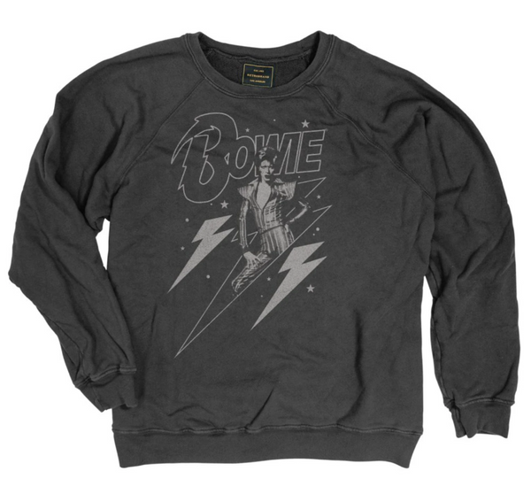 original retro brand David Bowie Ziggy Stardust Space/Bolt Black Label Sweatshirt