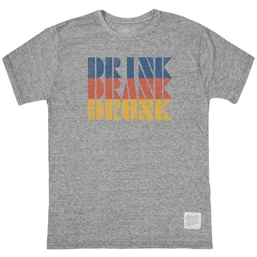 original retro brand Drink Drank Drunk Tri-Blend Tee