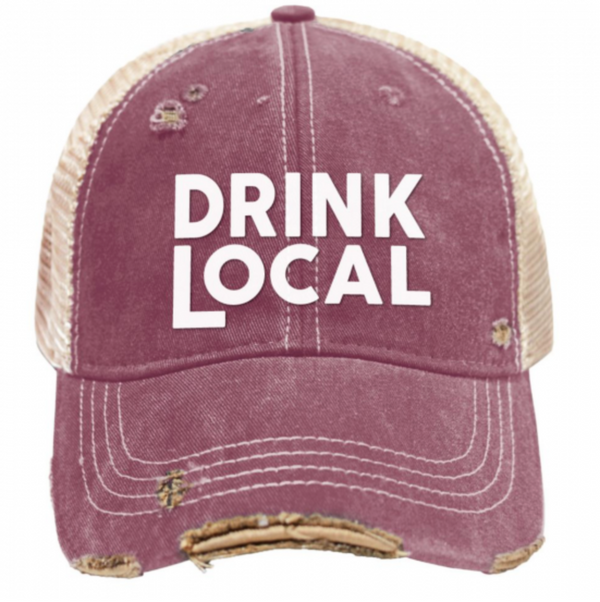 original retro brand Drink Local Vintage Snap Back Trucker Cap