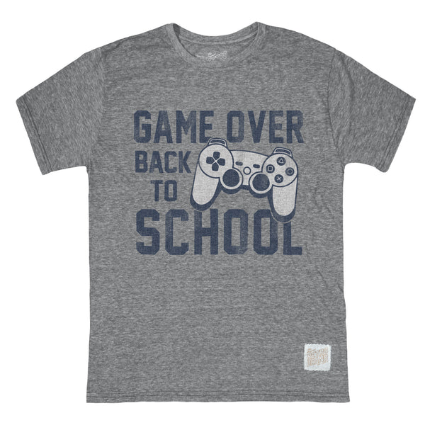 original retro brand Game Over Back to School Youth Tri-Blend Tee