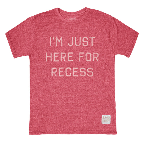 original retro brand I'm Just Here for Recess Youth Tri-Blend Tee