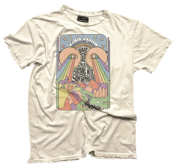 original retro brand Janis Joplin Live at The Fillmore West Black Label Tee