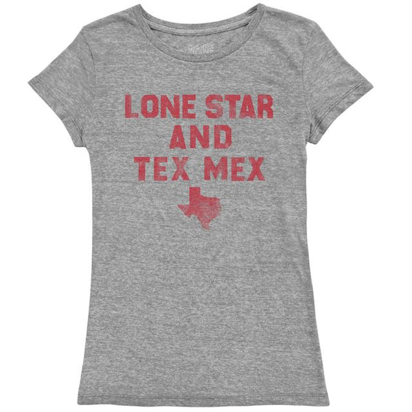 original retro brand Lone Star Tex Mex Tri-Blend Women's Crew Tee