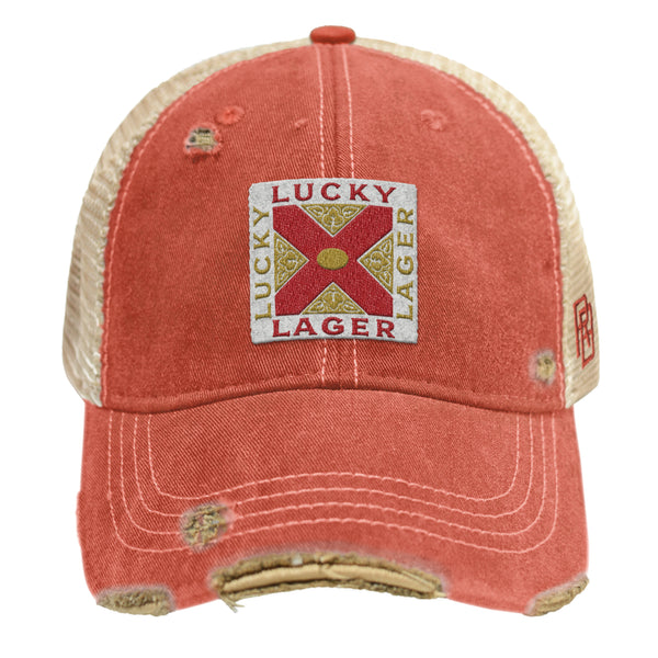 original retro brand Lucky Lager Snap Back Trucker Cap