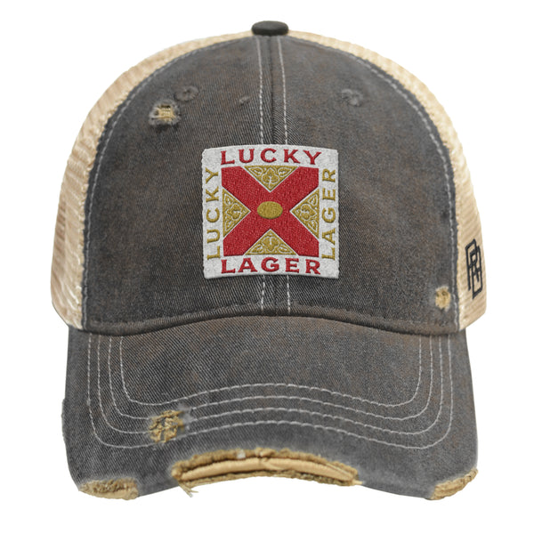 original retro brand Lucky Lager Snap Back Trucker Cap