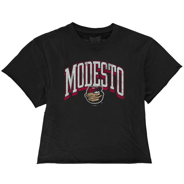 original retro brand Modesto Nuts 100% Cotton Crop Slub Tee