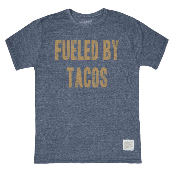original retro brand Fueled By Tacos Tri-Blend Tee