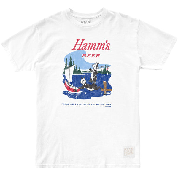 original retro brand Hamm's Beer 100% Cotton Tee