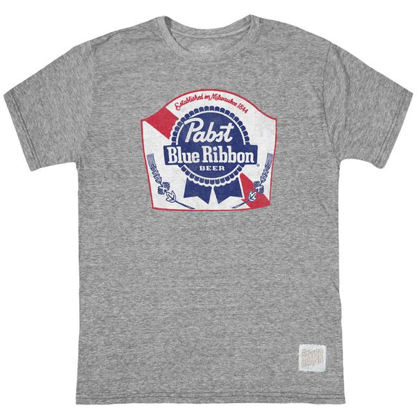 original retro brand Pabst Blue Ribbon Beer Tri-Blend Tee