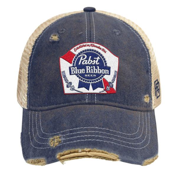 original retro brand Pabst Blue Ribbon Snap Back Trucker Cap