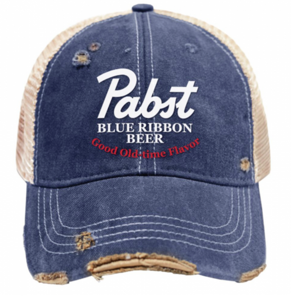original retro brand Pabst Blue Ribbon Snap Back Trucker Cap