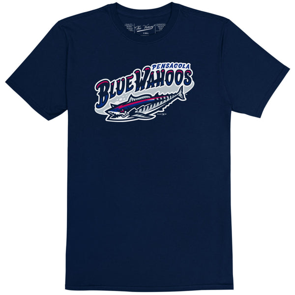 original retro brand Pensacola Blue Wahoos 100% Cotton Tee