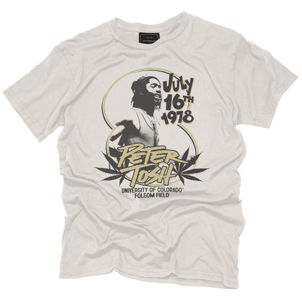 original retro brand Peter Tosh Folsom Field Black Label Tee