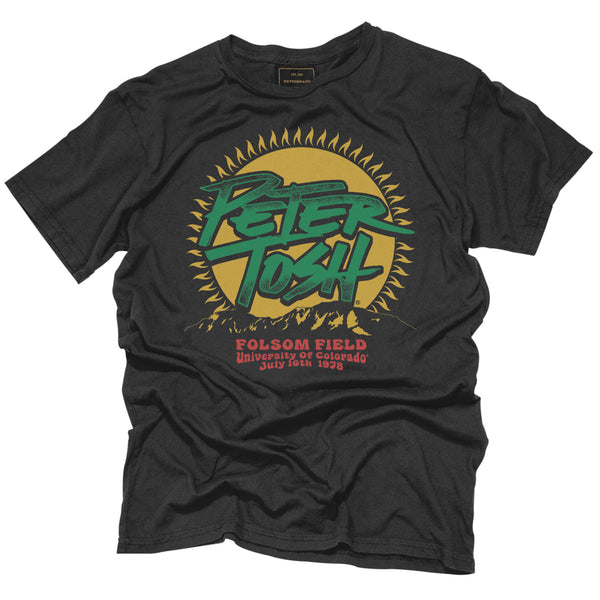original retro brand Peter Tosh Folsom Field Black Label Tee