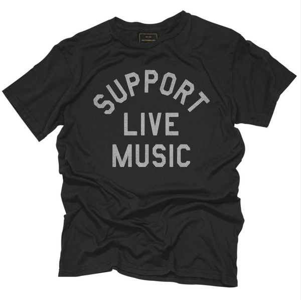original retro brand Support Live Music Black Label Tee