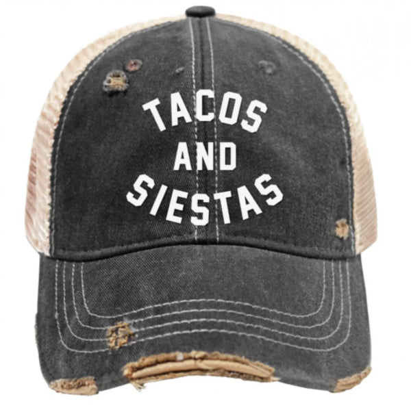 original retro brand Tacos and Siestas Snap Back Trucker Cap