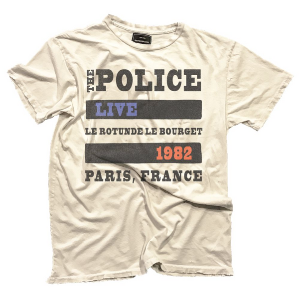 original retro brand The Police Live in Paris Black Label Tee