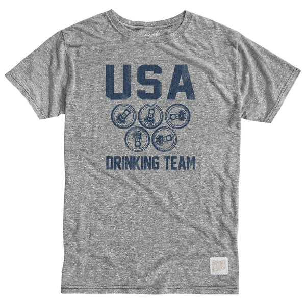 original retro brand USA Drinking Team Tri-blend Tee