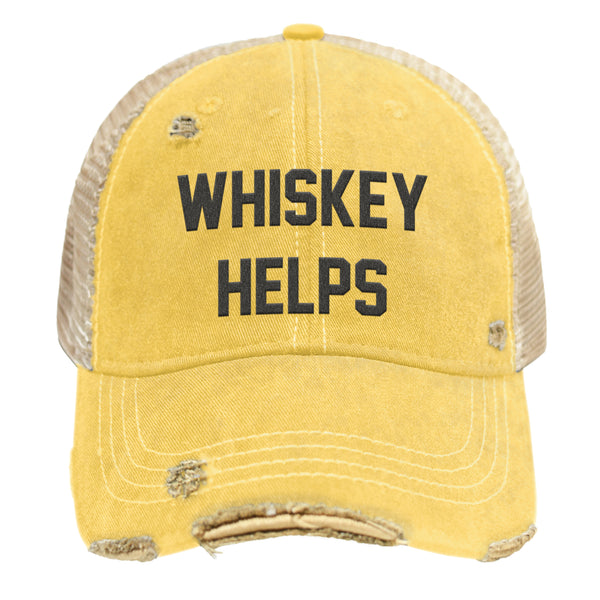 original retro brand Whiskey Helps Vintage Snap Back Trucker Cap