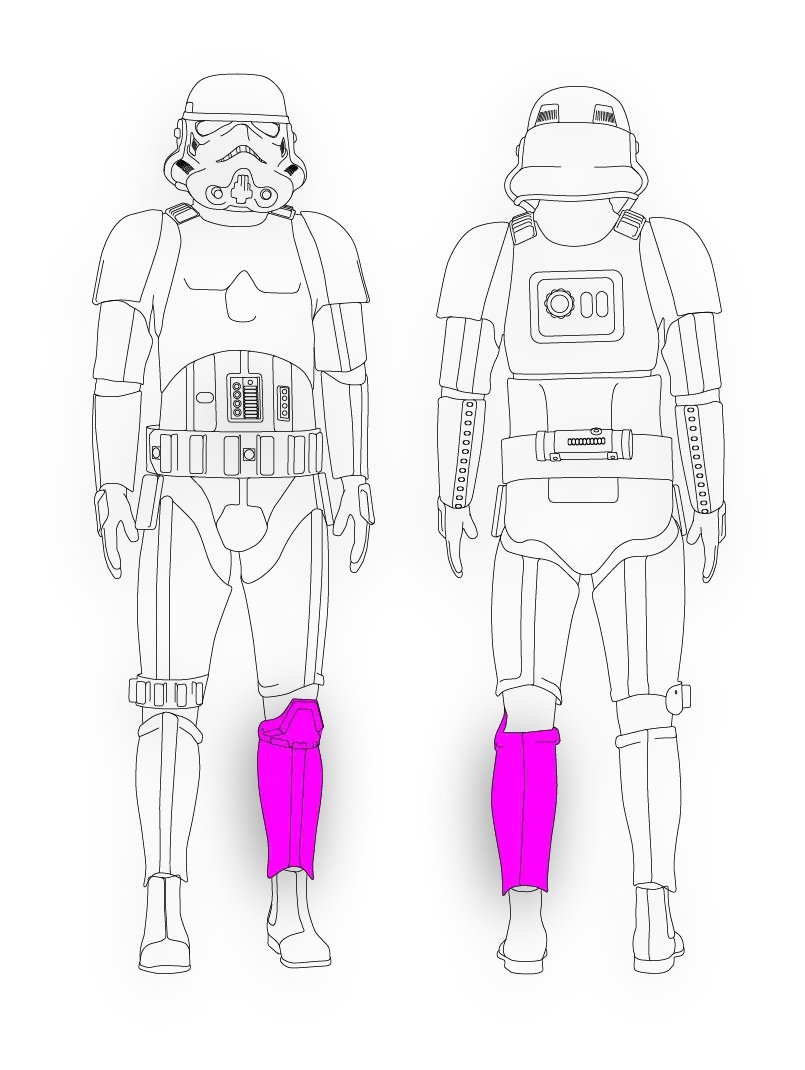 original stormtrooper Imperial Parts Calf left
